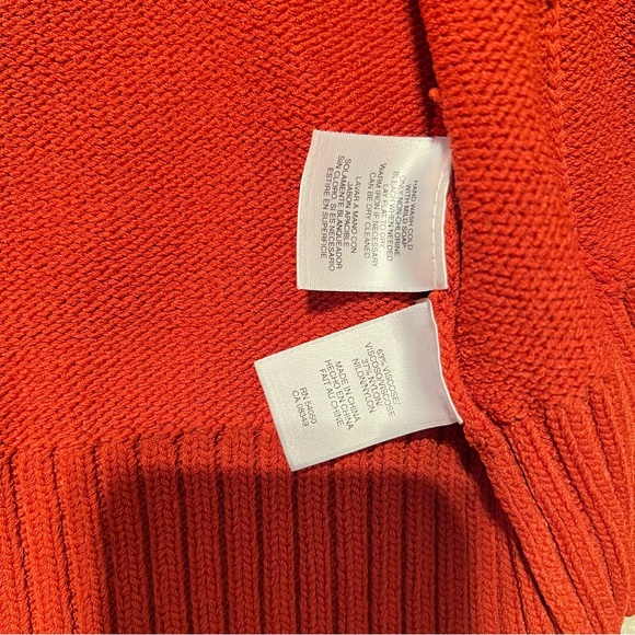 Jones New York Burnt Orange Button-Up Short Sleeve Cardigan - Picture 10 of 11